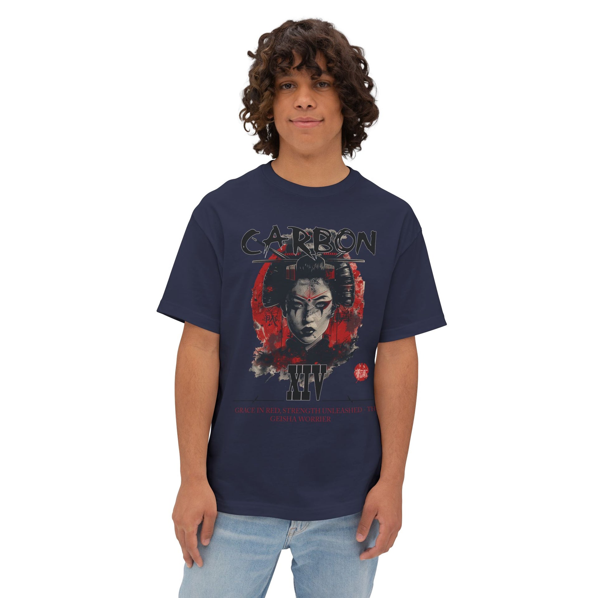 Carbon XIV Samurai Geisha Alien Graphic Tee: Fusion of Tradition and Futurism
