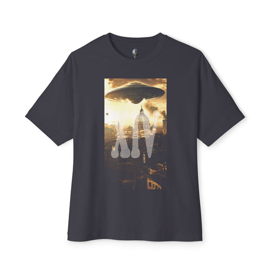 UFO Over Rome Skyline – Carbon XIV Sci-Fi Tee