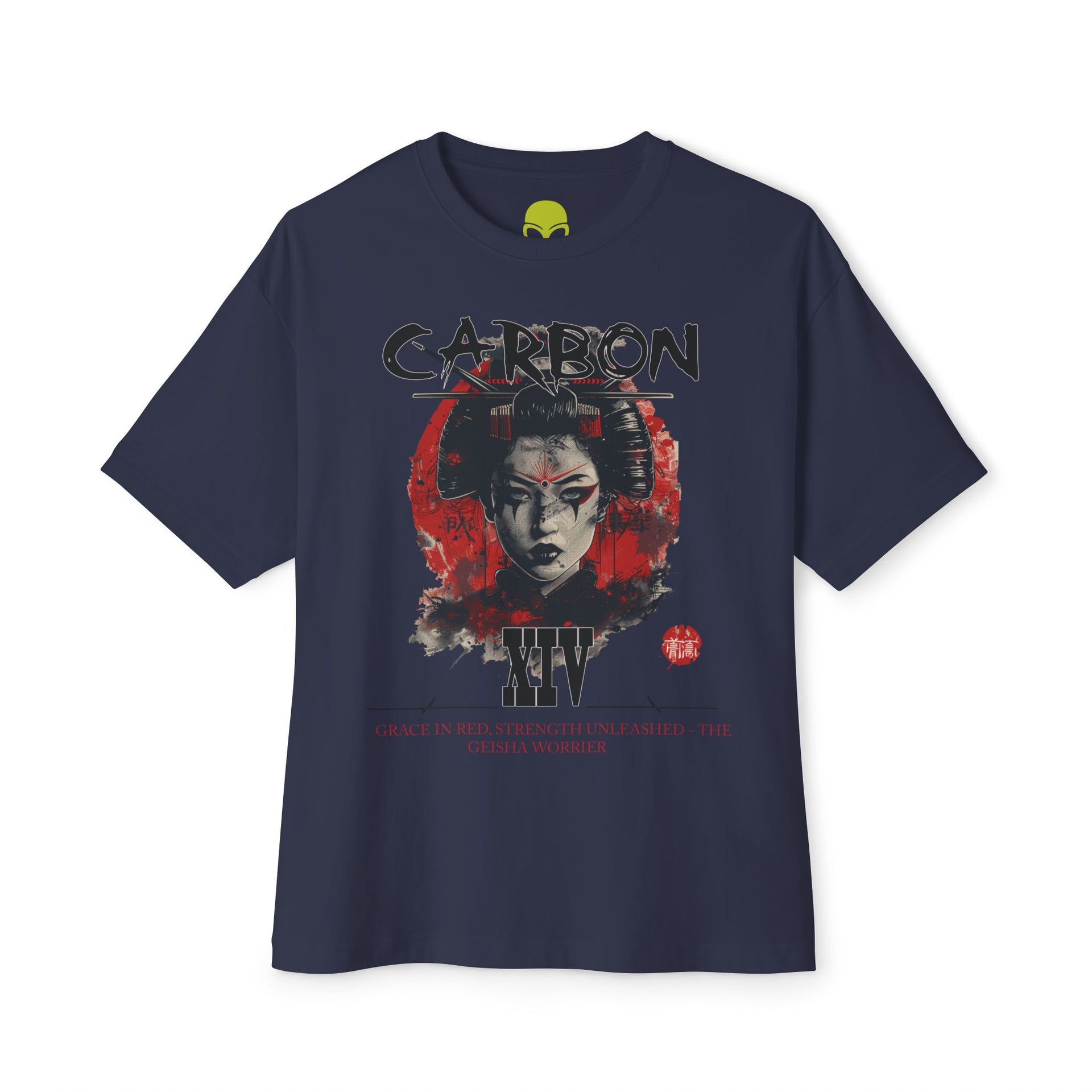 Carbon XIV Samurai Geisha Alien Graphic Tee: Fusion of Tradition and Futurism
