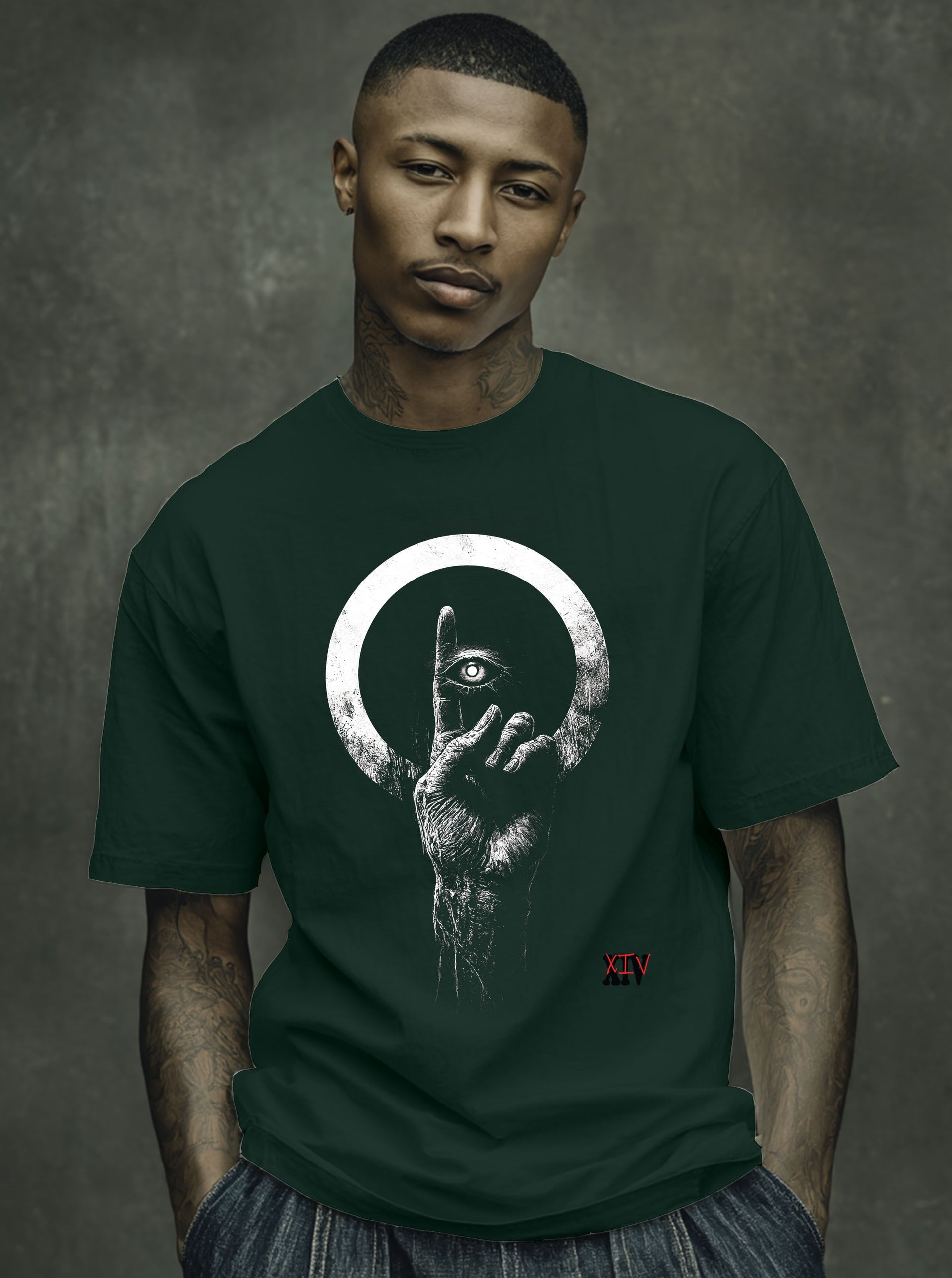 Mystic Eye Moon Hand Tee | Carbon XIV