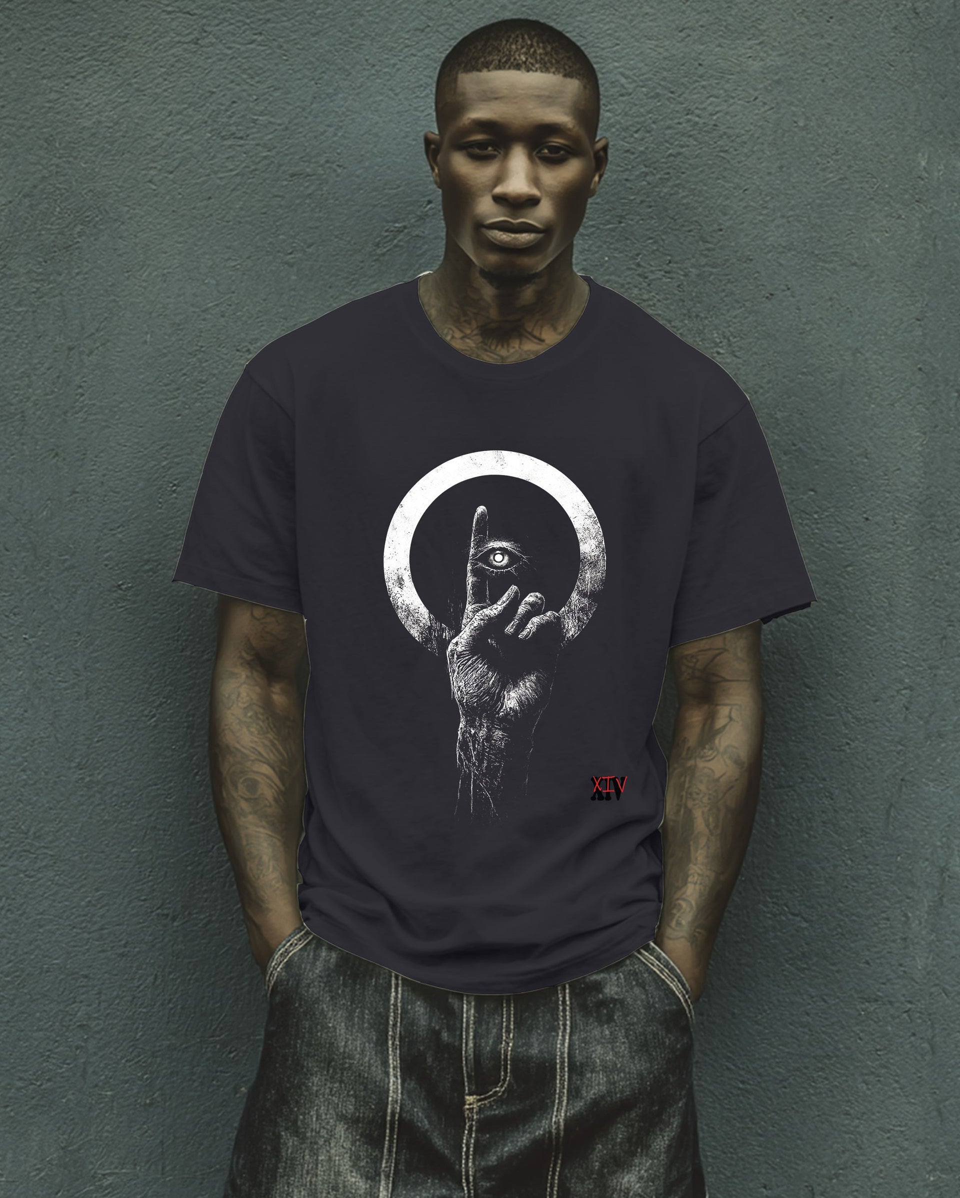 Mystic Eye Moon Hand Tee | Carbon XIV