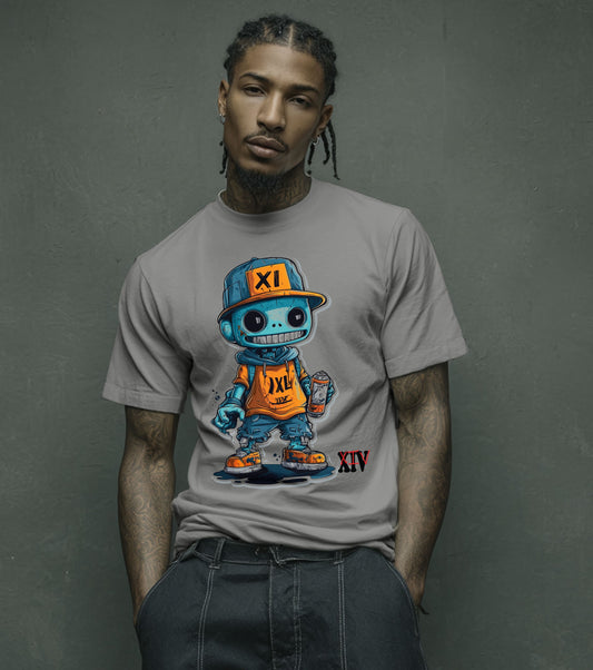 Graffiti Robot Character T-Shirt – Bold Urban Streetwear