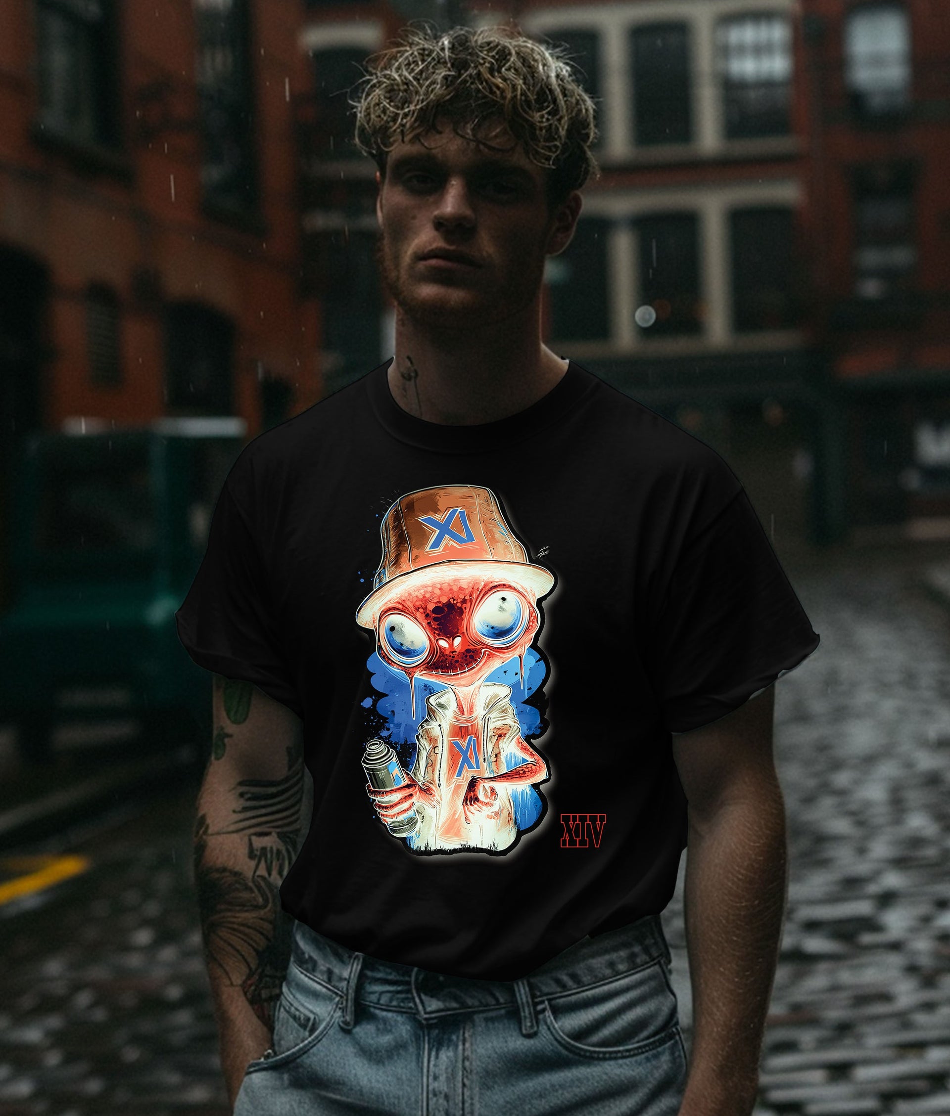 Graffiti Alien Spray T-Shirt – Urban Streetwear Design