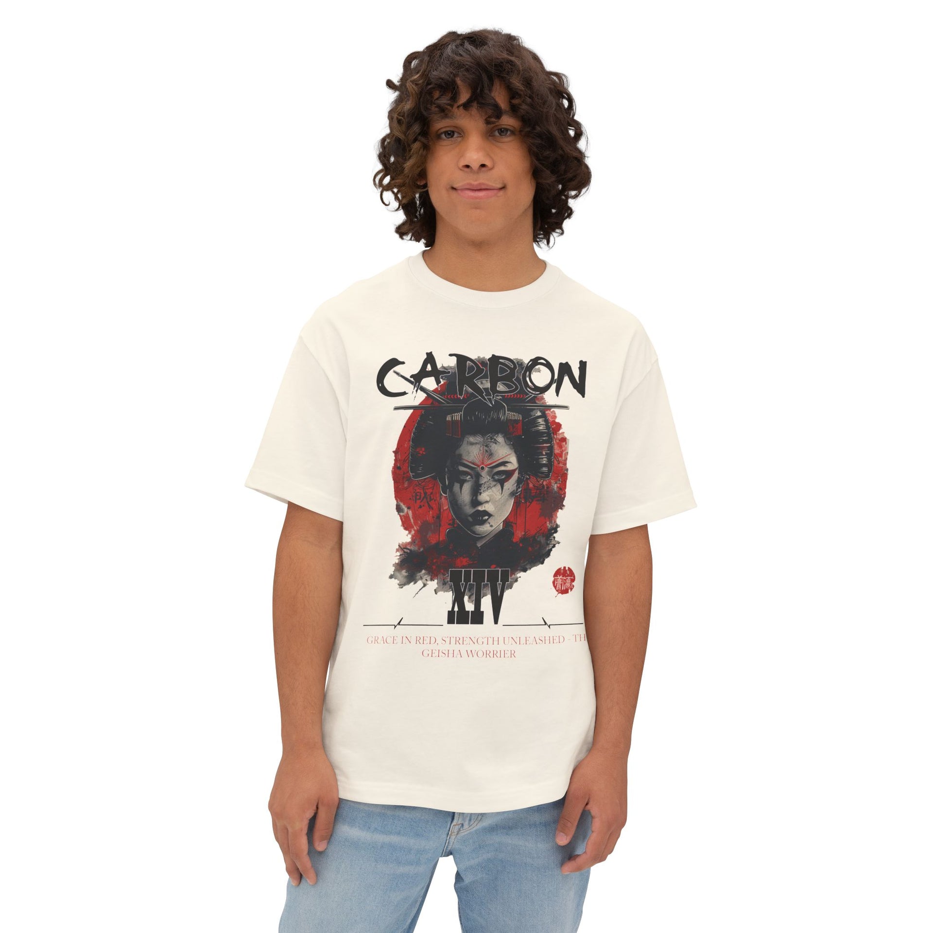 Carbon XIV Samurai Geisha Alien Graphic Tee: Fusion of Tradition and Futurism